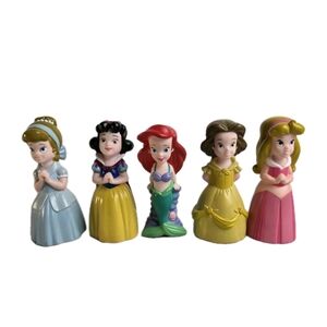 5 DISNEY Parks PRINCESS Rubber LARGE Figures Set Cinderella Ariel White Belle +